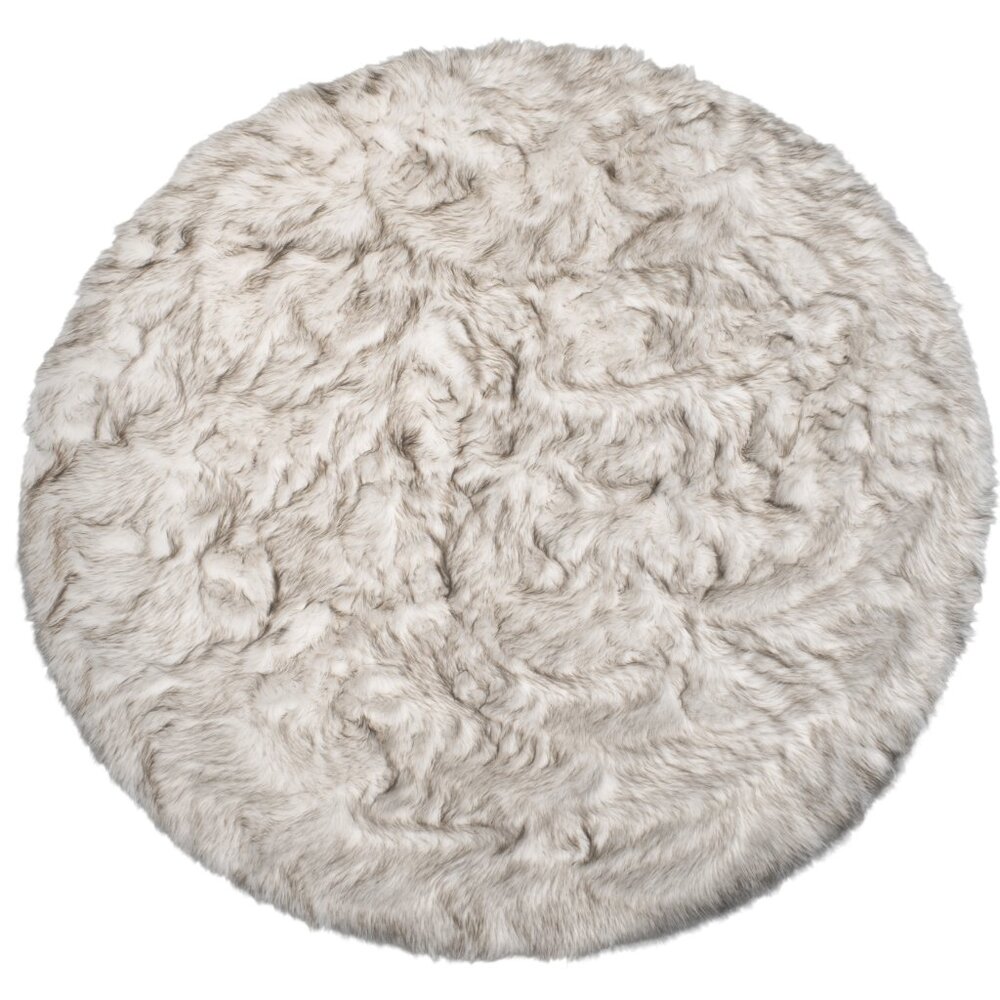 Luxe Home Decor Arlington Faux Sheepskin Circular Rug | 1-Piece
